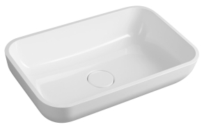 MENAR washbasin including drain cover 60x38cm, cultured marble, white