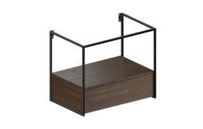 valamukonsool Numes/Norm 80x50 cm, matt must/walnut
