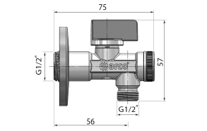 Angled valve A-80 1/2'x3/8' with water filter, ANTICALC, chrome