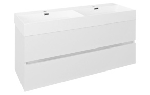 ODETTA Vanity unit 118x50x43,5cm, glossy white