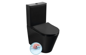 PACO RIMLESS Close Coupled Toilet, S-Trap/P-Trap, black matt