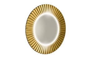 PRIDE round mirror with LED lighting in frame dia. 75cm, gold