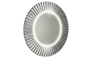 PRIDE round mirror with LED lighting in frame dia. 90cm, silver