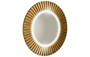 PRIDE round mirror with LED lighting in frame dia. 90cm, bronze