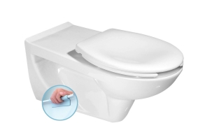 ETIUDA Extended Wall Hung Toilet, Rimless, white