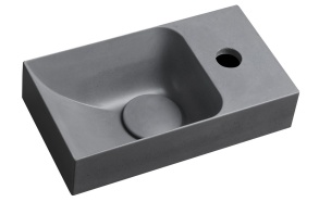 betoonist valamu PICCOLINO R 30.8x17 cm, dark grey