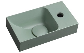 PICCOLINO concrete washbasin 30,8x17cm, mixer on the right, green