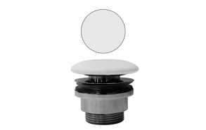 GSI unslotted washbasin waste 5/4“, H 5-65 mm, ceramic plug, white matt