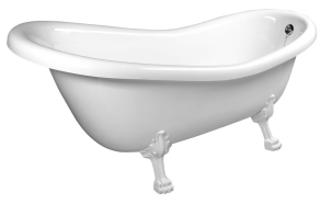 RETRO Freestanding Bath 158x73x72cm, White Legs, White