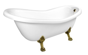 RETRO Freestanding Bath 169x75x72cm Bronze Legs, White