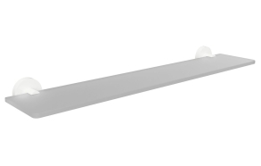 X-ROUND WHITE Shelf, frosted glass, white