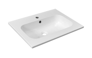 SIDRA washbasin, cast marble, 61x46cm, white