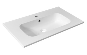 SIDRA washbasin, cast marble, 81x46cm, white