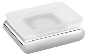 FLORI Soap Dish, chrome/frosted glass