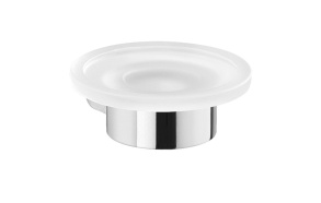 PIRENEI Soap Dish, chrome/glass satin