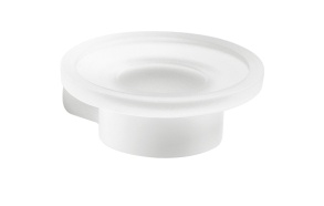 PIRENEI Soap Dish, white matt/glass satin