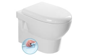ABSOLUTE Wall-hung toilet bowl, Rimless, 50x35 cm, white