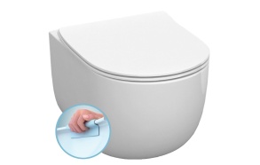 FLO Wall Hung Toilet, Rimless, 37x54 cm, white