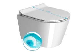 KUBE X Wall Hung Toilet, Swirlflush, 46x35 cm, white ExtraGlaze