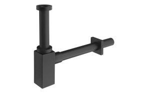 Washbasin siphon 5/4" dia 32 mm, square, black matt