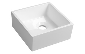 SANNA countertop Cultured Marble Washbasin 25x25cm, white