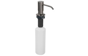 Recessed soap dispenser, round, gun metal
