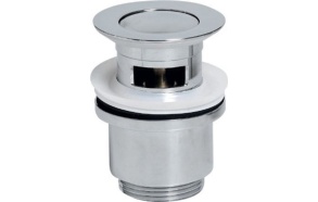 Click-Clack Washbasin Waste 5/4", (H) 30-45mm, small plug/chrome