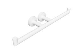 X-ROUND WHITE Double Toilet Paper Holder with 2 fixings, white