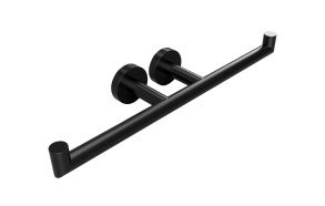 Topelt WC paberi hoidja X-ROUND BLACK, kahe kinnitusega, must