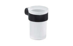 PIRENEI Tumbler Holder, black matt/glass satin