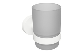 X-ROUND WHITE Tumbler Holder, frosted glass, white