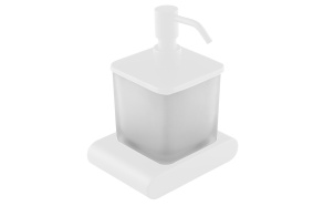 FLORI Soap Dispenser, white matt/frosted glass