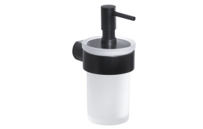 PIRENEI Soap Dispenser, black matt/glass satin