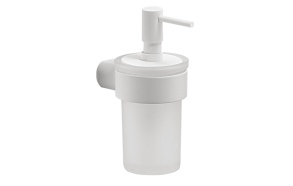 PIRENEI Soap Dispenser, white matt/glass satin