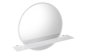 VISO LED backlit round mirror dia. 80cm with shelf, white matt