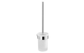 PIRENEI Wall Hung Toilet Brush/Holder, chrome/glass satin