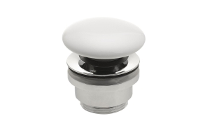 Click-Clack Washbasin Waste 5/4“, ceramic plug, white