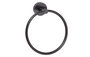 X-ROUND BLACK Towel Ring Holder, black (160x190x55 mm)