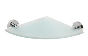 X-ROUND E Corner Glass Shelf 250x250mm, chrome (255x55x255 mm)
