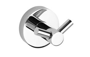 X-ROUND E Double Robe Hook, chrome (55x55x50 mm)