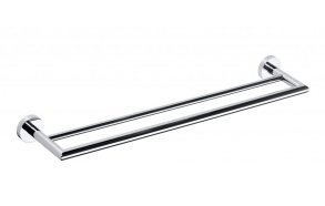 X-ROUND Dual Towel Rail Holder 655mm, chrome (655x55x110 mm)