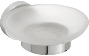 X-ROUND Glass Soap Dish Holder , chrome (110x55x125 mm)