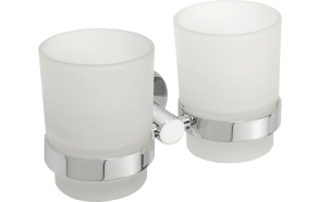 X-ROUND Double Tumbler Holder, chrome (160x95x90 mm)