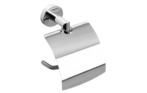 X-ROUND Toilet Paper Holder with Cover, chrome (135x180x90 mm)