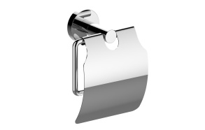 X-ROUND Toilet Paper Holder, with Cover, chrome (136x151x83 mm)