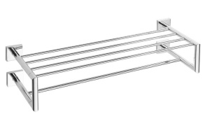 X-SQUARE Double Towel Holder Shelf Storage Rail Rack 650x155x255mm, chrome