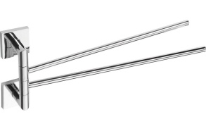 X-SQUARE Hinged Double Towel Rail Holder 420mm, chrome (420x165x70 mm)