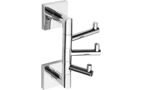 X-SQUARE Swiveling Triple Hook,chrome (110x190x65 mm)