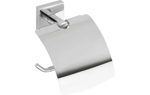 X-SQUARE Toilet Paper Holder with cover, chrome (145x155x90 mm)