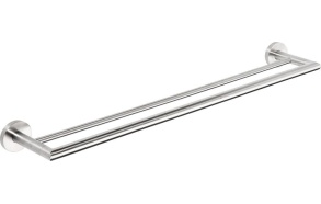 X-STEEL Double Towel Rail Holder 655mm, brushed stainless steel (655x125 mm)